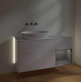 Тумба под раковину Villeroy & Boch Finion 120х50,1 см с подсветкой МДФ белый матовый лак/стекло белое матовое GA51GKMT