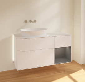 Тумба под раковину Villeroy & Boch Finion 120х50,1 см с подсветкой МДФ белый матовый лак/стекло белое матовое GA51GKMT