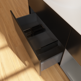 Тумба под раковину Villeroy & Boch Finion 120х50,1 см с подсветкой МДФ черный матовый лак/стекло белое матовое GA51GKPD