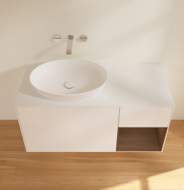 Тумба под раковину Villeroy & Boch Finion 120х50,1 см с подсветкой МДФ белый матовый лак/стекло белое матовое GA51GNMT