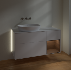 Тумба под раковину Villeroy & Boch Finion 120х50,1 см с подсветкой МДФ белый матовый лак/стекло белое матовое GA51GNMT