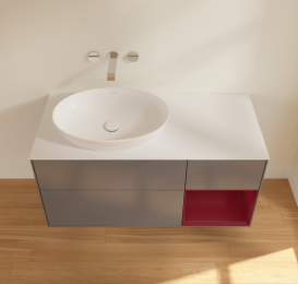 Тумба под раковину Villeroy & Boch Finion 120х50,1 см с подсветкой МДФ антрацит матовый лак/стекло белое матовое GA51HBGK