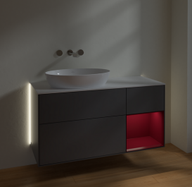 Тумба под раковину Villeroy & Boch Finion 120х50,1 см с подсветкой МДФ антрацит матовый лак/стекло белое матовое GA51HBGK