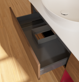 Тумба под раковину Villeroy & Boch Finion 120х50,1 см с подсветкой МДФ шпон грецкого ореха/стекло белое матовое GA51HBGN