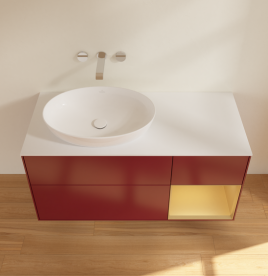 Тумба под раковину Villeroy & Boch Finion 120х50,1 см с подсветкой МДФ пион матовый лак/стекло белое матовое GA51HFHB