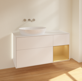 Тумба под раковину Villeroy & Boch Finion 120х50,1 см с подсветкой МДФ белый матовый лак/стекло белое матовое GA51HFMT