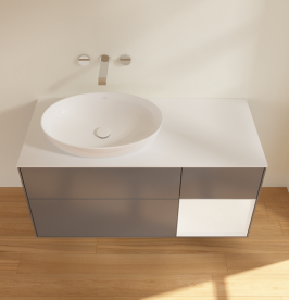 Тумба под раковину Villeroy & Boch Finion 120х50,1 см с подсветкой МДФ антрацит матовый лак/стекло белое матовое GA51MTGK