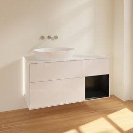 Тумба под раковину Villeroy & Boch Finion 120х50,1 см с подсветкой МДФ глянцевый белый лак/стекло белое матовое GA51PDGF