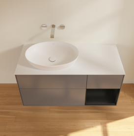 Тумба под раковину Villeroy & Boch Finion 120х50,1 см с подсветкой МДФ антрацит матовый лак/стекло белое матовое GA51PDGK