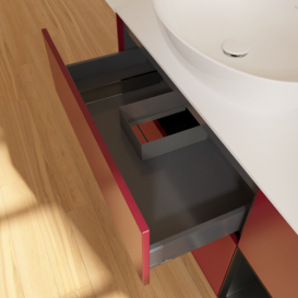 Тумба под раковину Villeroy & Boch Finion 120х50,1 см с подсветкой МДФ пион матовый лак/стекло белое матовое GA51PDHB