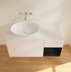 Тумба под раковину Villeroy & Boch Finion 120х50,1 см с подсветкой МДФ белый матовый лак/стекло белое матовое GA51PDMT