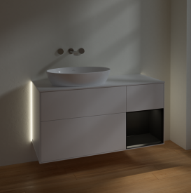 Тумба под раковину Villeroy & Boch Finion 120х50,1 см с подсветкой МДФ белый матовый лак/стекло белое матовое GA51PDMT