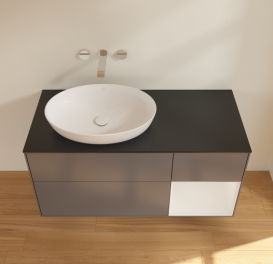 Тумба под раковину Villeroy & Boch Finion 120х50,1 см с подсветкой МДФ антрацит матовый лак/стекло черное матовое GA52GFGK