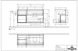 Тумба под раковину Villeroy & Boch Finion 120х50,1 см с подсветкой МДФ антрацит матовый лак/стекло черное матовое F142MTGK