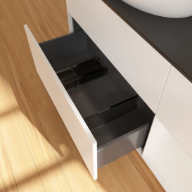 Тумба под раковину Villeroy & Boch Finion 120х50,1 см с подсветкой МДФ белый матовый лак/стекло черное матовое GA52GFMT