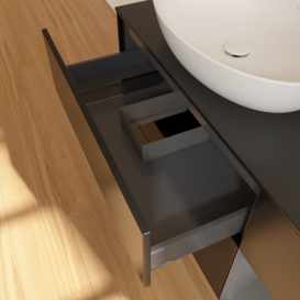 Тумба под раковину Villeroy & Boch Finion 120х50,1 см с подсветкой МДФ черный матовый лак/стекло черное матовое GA52GKPD