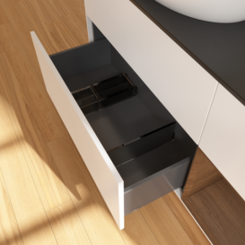 Тумба под раковину Villeroy & Boch Finion 120х50,1 см с подсветкой МДФ белый матовый лак/стекло черное матовое GA52GNMT