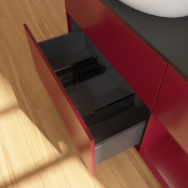 Тумба под раковину Villeroy & Boch Finion 120х50,1 см с подсветкой МДФ пион матовый лак/стекло черное матовое GA52HBHB