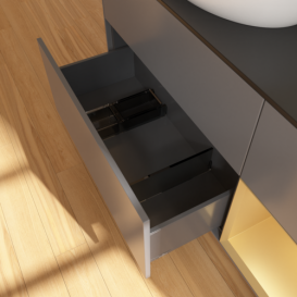 Тумба под раковину Villeroy & Boch Finion 120х50,1 см с подсветкой МДФ антрацит матовый лак/стекло черное матовое GA52HFGK