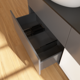 Тумба под раковину Villeroy & Boch Finion 120х50,1 см с подсветкой МДФ антрацит матовый лак/стекло черное матовое GA52MTGK