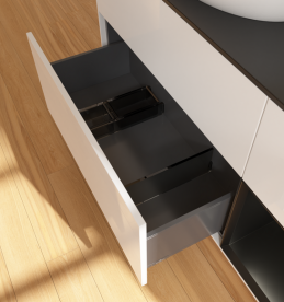 Тумба под раковину Villeroy & Boch Finion 120х50,1 см с подсветкой МДФ глянцевый белый лак/стекло черное матовое GA52PDGF