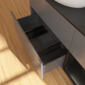 Тумба под раковину Villeroy & Boch Finion 120х50,1 см с подсветкой МДФ антрацит матовый лак/стекло черное матовое GA52PDGK