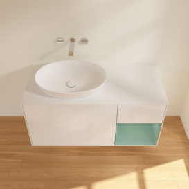 Тумба под раковину Villeroy & Boch Finion 120х50,1 см с подсветкой МДФ глянцевый белый лак/стекло белое матовое GA51GMGF