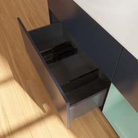 Тумба под раковину Villeroy & Boch Finion 120х50,1 см с подсветкой МДФ темно-синий матовый лак/стекло белое матовое GA51GMHG