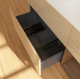 Тумба под раковину Villeroy & Boch Finion 120х50,1 см с подсветкой МДФ шпон дуба/стекло белое матовое GA51GNPC