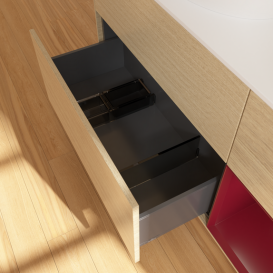 Тумба под раковину Villeroy & Boch Finion 120х50,1 см с подсветкой МДФ шпон дуба/стекло белое матовое GA51HBPC