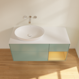 Тумба под раковину Villeroy & Boch Finion 120х50,1 см с подсветкой МДФ оливковый матовый лак/стекло белое матовое GA51HFGM