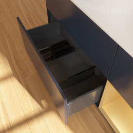 Тумба под раковину Villeroy & Boch Finion 120х50,1 см с подсветкой МДФ темно-синий матовый лак/стекло белое матовое GA51HFHG