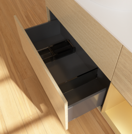 Тумба под раковину Villeroy & Boch Finion 120х50,1 см с подсветкой МДФ шпон дуба/стекло белое матовое GA51HFPC