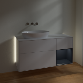 Тумба под раковину Villeroy & Boch Finion 120х50,1 см с подсветкой МДФ глянцевый белый лак/стекло белое матовое GA51HGGF