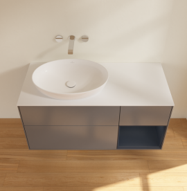 Тумба под раковину Villeroy & Boch Finion 120х50,1 см с подсветкой МДФ антрацит матовый лак/стекло белое матовое GA51HGGK