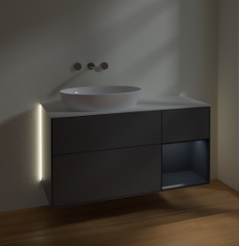 Тумба под раковину Villeroy & Boch Finion 120х50,1 см с подсветкой МДФ антрацит матовый лак/стекло белое матовое GA51HGGK