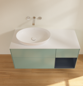 Тумба под раковину Villeroy & Boch Finion 120х50,1 см с подсветкой МДФ оливковый матовый лак/стекло белое матовое GA51HGGM