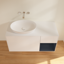 Тумба под раковину Villeroy & Boch Finion 120х50,1 см с подсветкой МДФ белый матовый лак/стекло белое матовое GA51HGMT