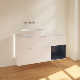 Тумба под раковину Villeroy & Boch Finion 120х50,1 см с подсветкой МДФ белый матовый лак/стекло белое матовое GA51HGMT