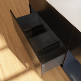 Тумба под раковину Villeroy & Boch Finion 120х50,1 см с подсветкой МДФ черный матовый лак/стекло белое матовое GA51HGPD