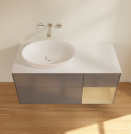 Тумба под раковину Villeroy & Boch Finion 120х50,1 см с подсветкой МДФ антрацит матовый лак/стекло белое матовое GA51PCGK