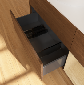 Тумба под раковину Villeroy & Boch Finion 120х50,1 см с подсветкой МДФ шпон грецкого ореха/стекло белое матовое  GA51PCGN