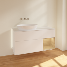 Тумба под раковину Villeroy & Boch Finion 120х50,1 см с подсветкой МДФ белый матовый лак/стекло белое матовое GA51PCMT