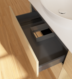 Тумба под раковину Villeroy & Boch Finion 120х50,1 см с подсветкой МДФ шпон дуба/стекло белое матовое GA51PCPC