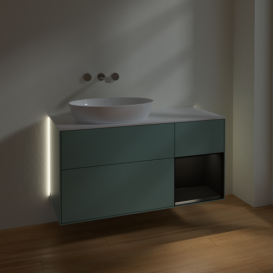 Тумба под раковину Villeroy & Boch Finion 120х50,1 см с подсветкой МДФ оливковый матовый лак/стекло белое матовое GA51PDGM