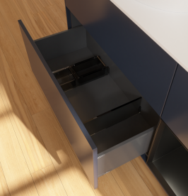 Тумба под раковину Villeroy & Boch Finion 120х50,1 см с подсветкой МДФ темно-синий матовый лак/стекло белое матовое  GA51PDHG