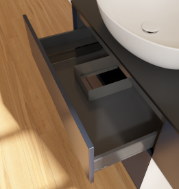 Тумба под раковину Villeroy & Boch Finion 120х50,1 см с подсветкой МДФ темно-синий матовый лак/стекло черное матовое GA52GFHG