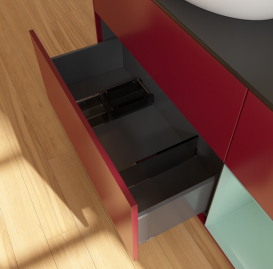 Тумба под раковину Villeroy & Boch Finion 120х50,1 см с подсветкой МДФ пион матовый лак/стекло черное матовое GA52GMHB