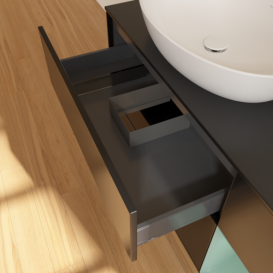 Тумба под раковину Villeroy & Boch Finion 120х50,1 см с подсветкой МДФ черный матовый лак/стекло черное матовое GA52GMPD