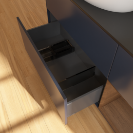 Тумба под раковину Villeroy & Boch Finion 120х50,1 см с подсветкой МДФ темно-синий матовый лак/стекло черное матовое GA52GNHG